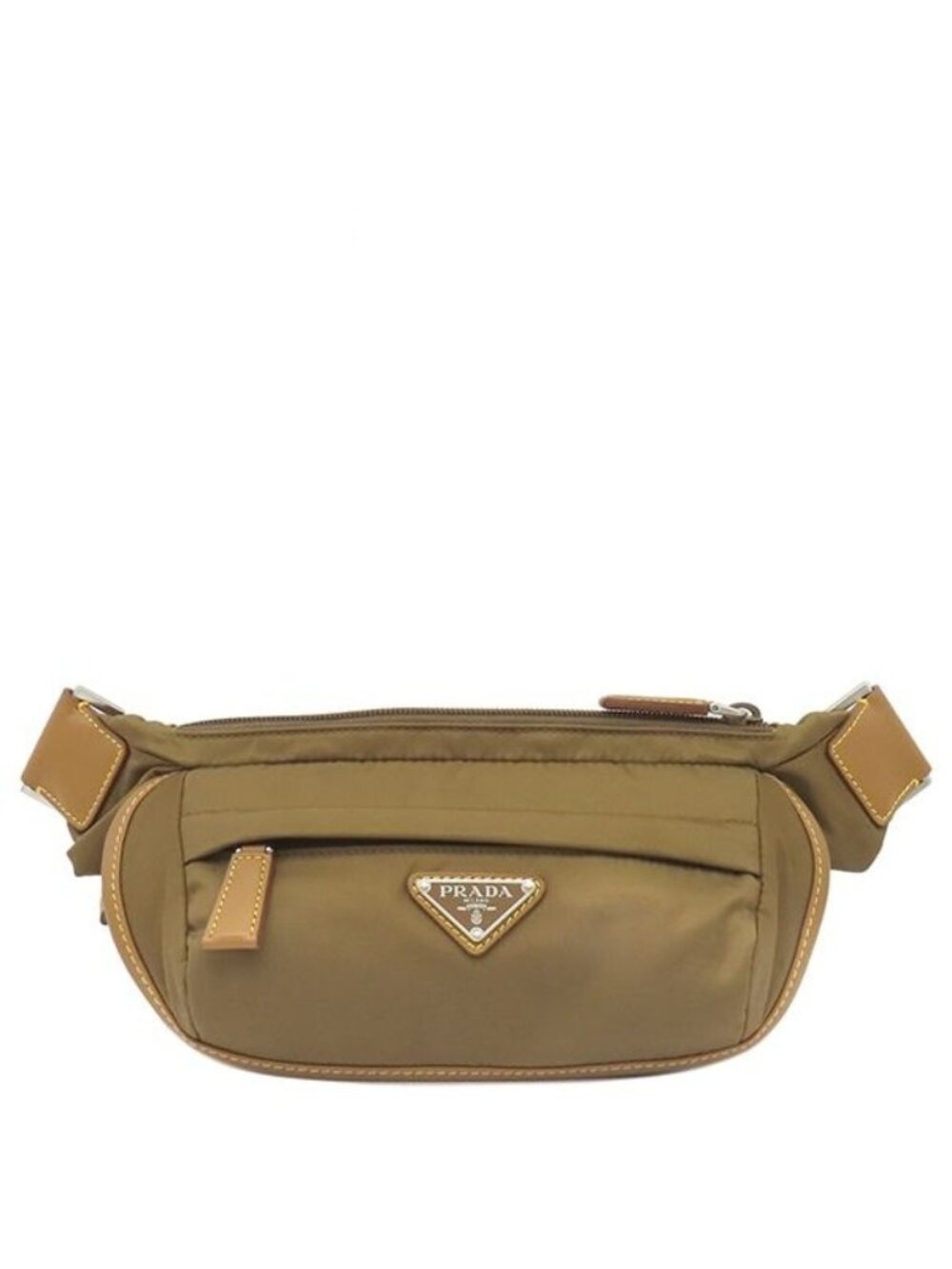 Prada Belt Bag Sapitano Shoulder Nylon Leather Sugero Silver Triangle Logo